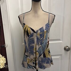 Scanlan Theodore Tropical Print Spaghetti Strap Top, US8